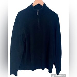 Banana Republic Men’s Black 1/4 Zip Merino Wool Sweater Size L